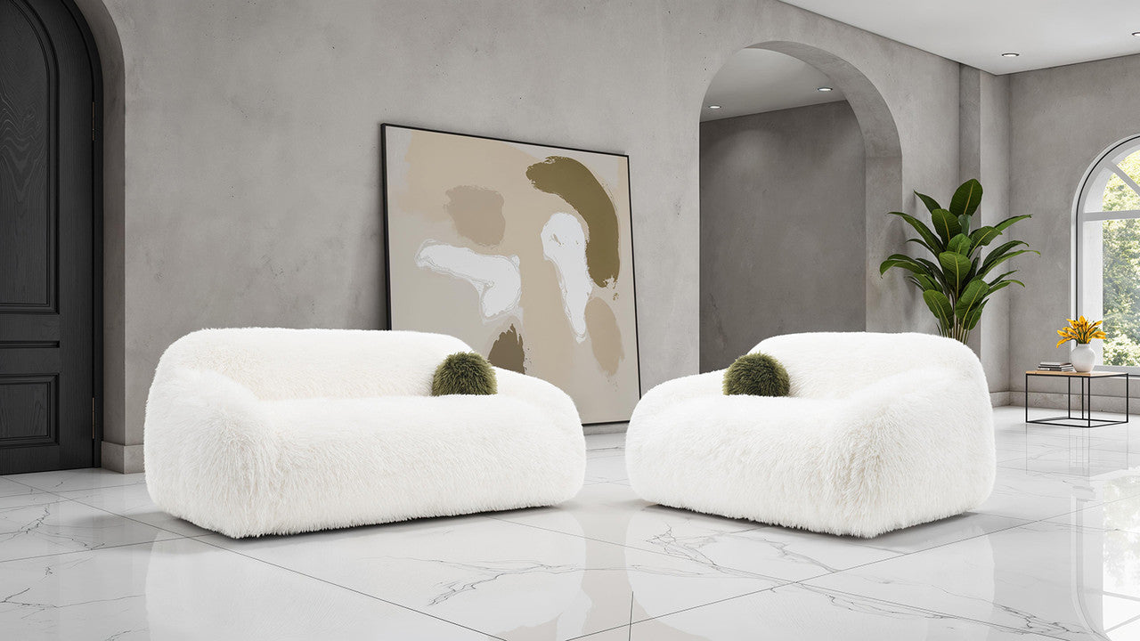 Darwen White Loveseat