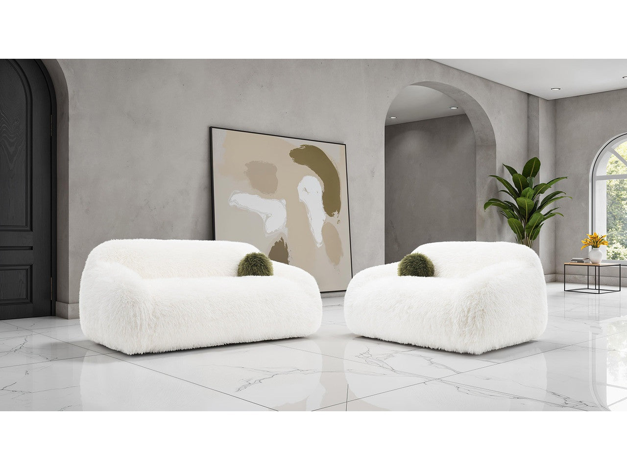 Darwen White Sofa & Loveseat
