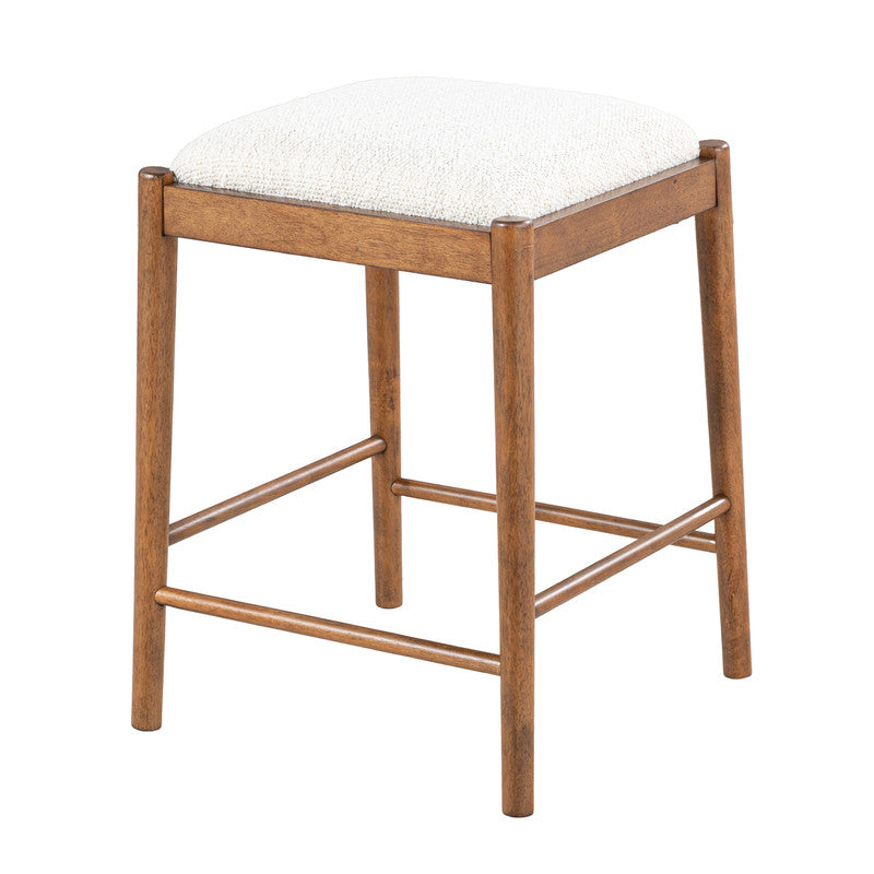 Daventry Walnut/Beige Sofa Table w/ 3 Backless Counter Ht Stools