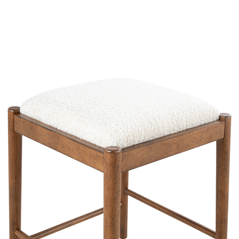 Daventry Walnut/Beige Sofa Table w/ 3 Backless Counter Ht Stools