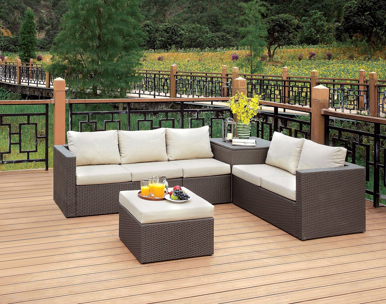 Davina Brown/Beige Outdoor Sectional