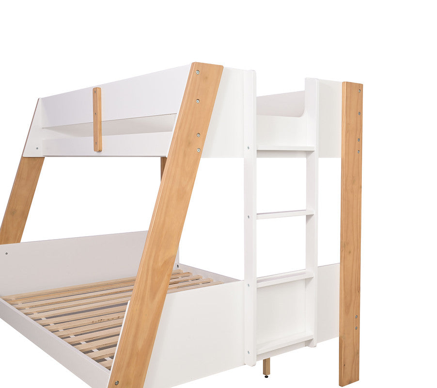 Delbin White/Natural Twin/Full Bunk Bed