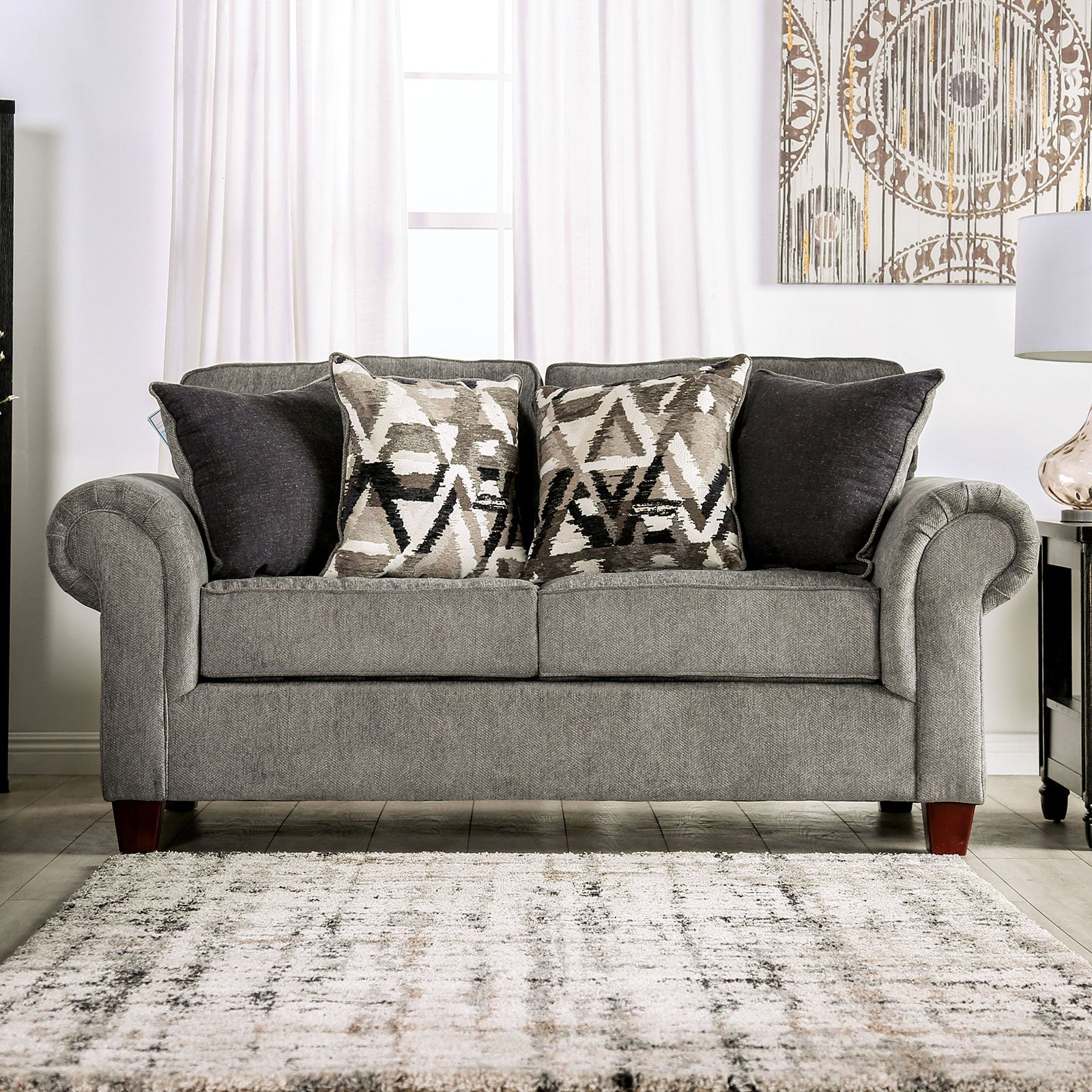 Delgada Graphite Sofa & Loveseat