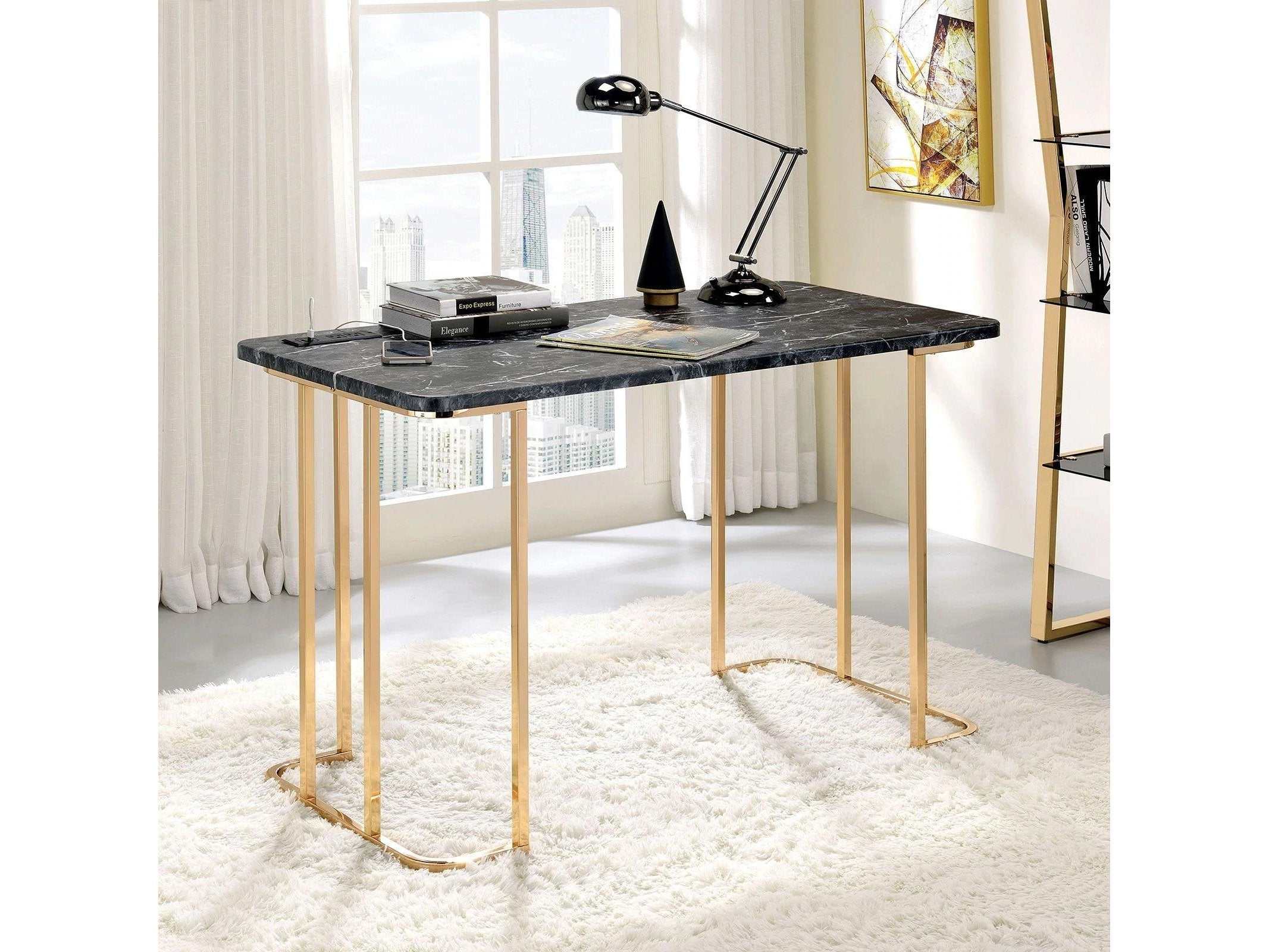 Delphine Gold & Black Desk