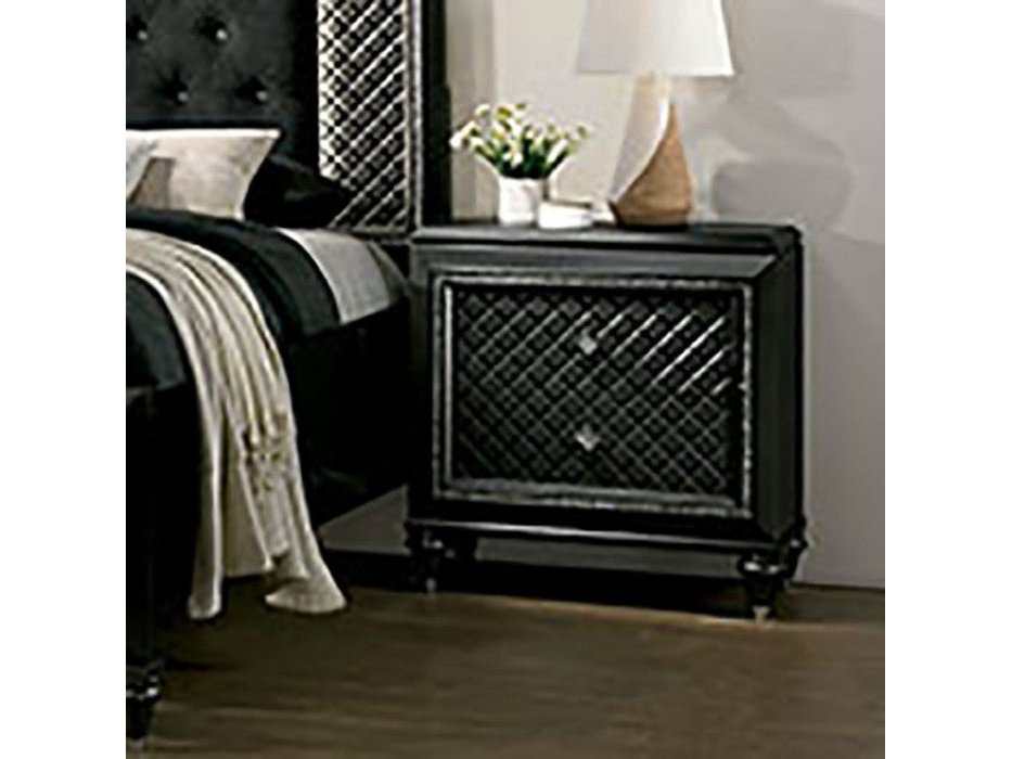 Demetria Metallic Gray Nightstand