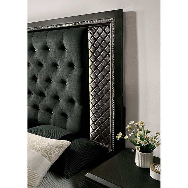 Demetria Metallic Gray Queen Bed