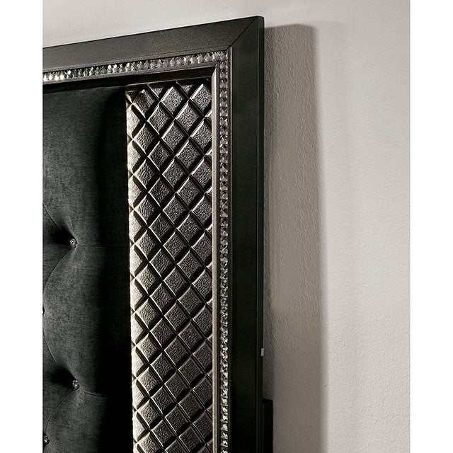 Demetria Metallic Gray Queen Bed