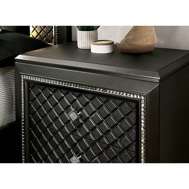 Demetria Metallic Gray Queen Bed