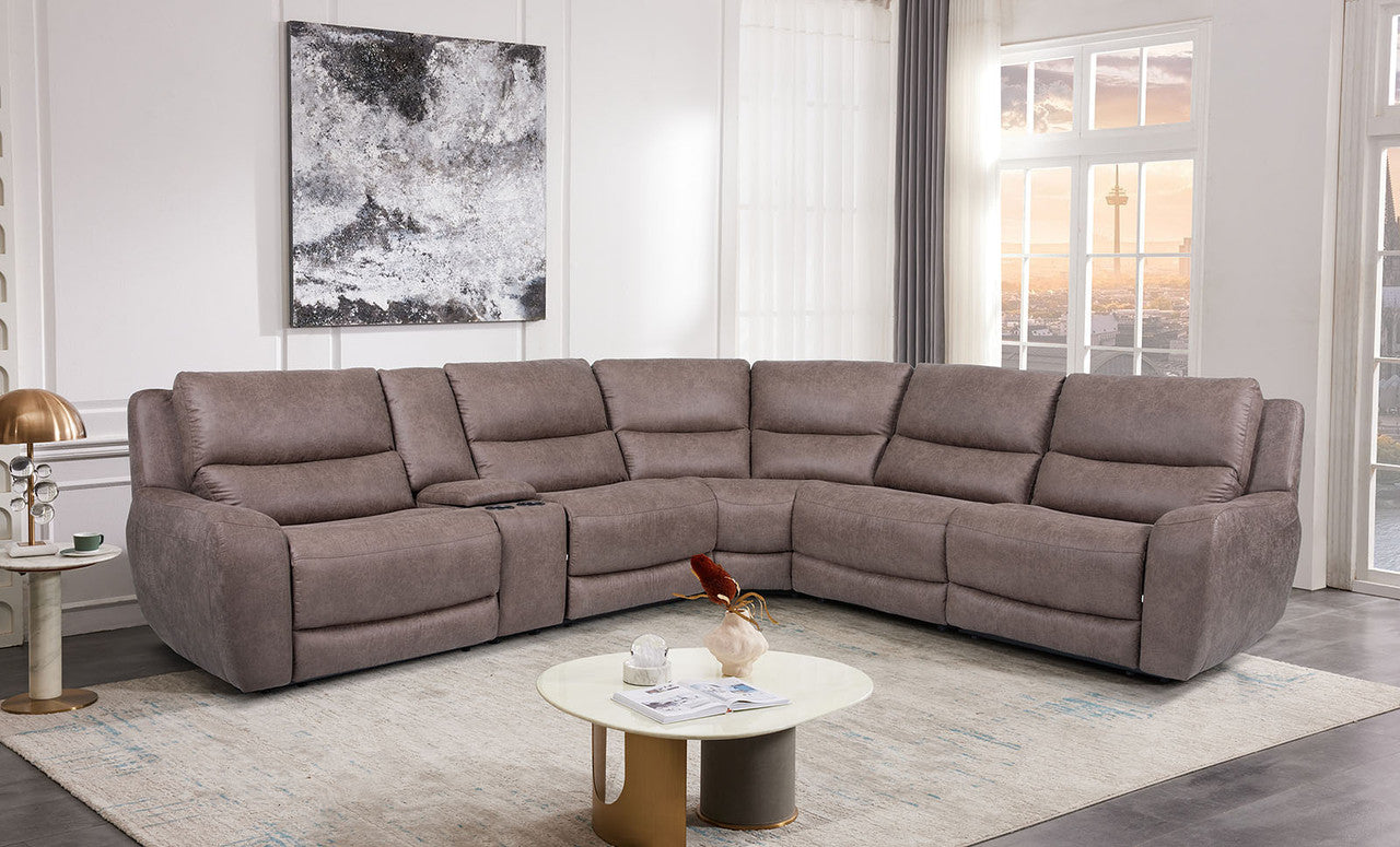 Demetrius Slate Brown Power Sectional