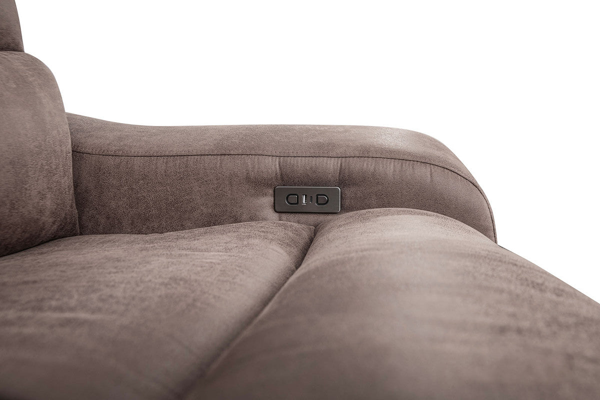 Demetrius Slate Brown Power Sectional