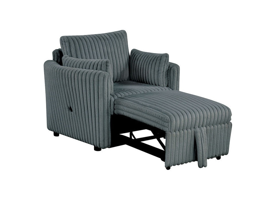Denholme Dark Gray Chair w/ Pull Out