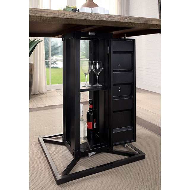 Dicarda Distressed Walnut/Sand Black Counter Height Dining Table