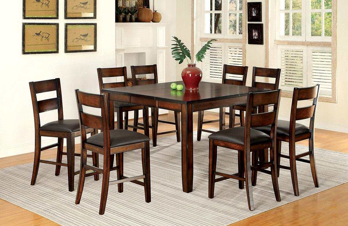 Dickinson II Dark Cherry Counter Height Dining Table w/ 18" Leaf