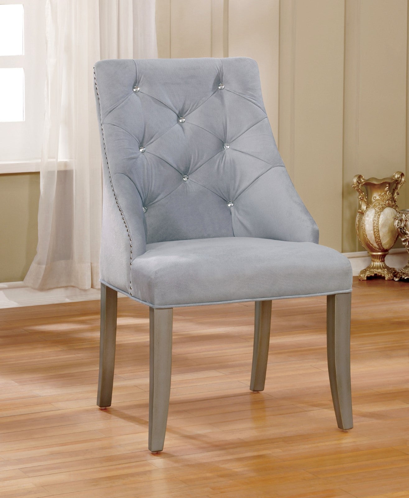 Diocles Silver/Gray 7 Pc. Dining Room Set