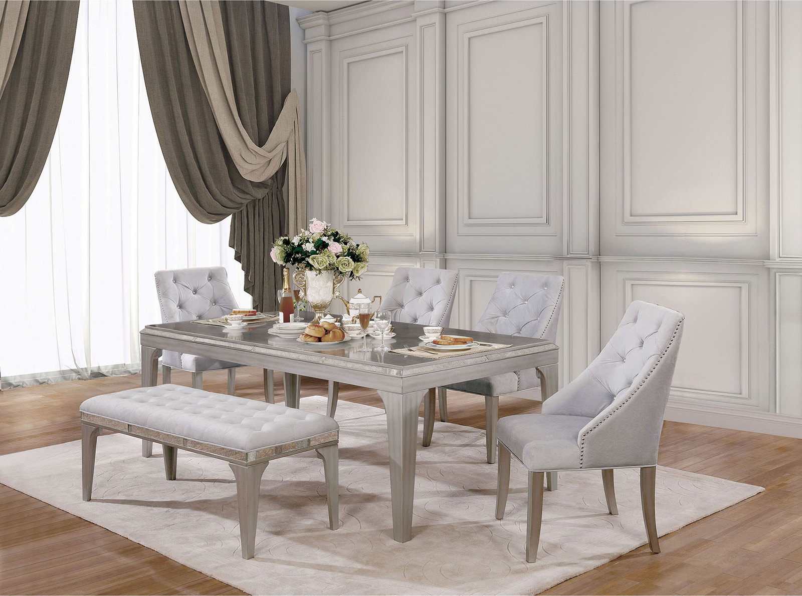 Diocles Silver & Gray Bench