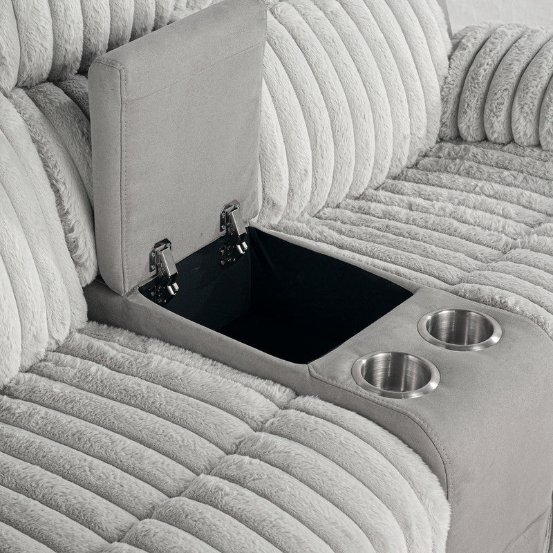 Dionysus Gray Manual Reclining Loveseat w/ Console