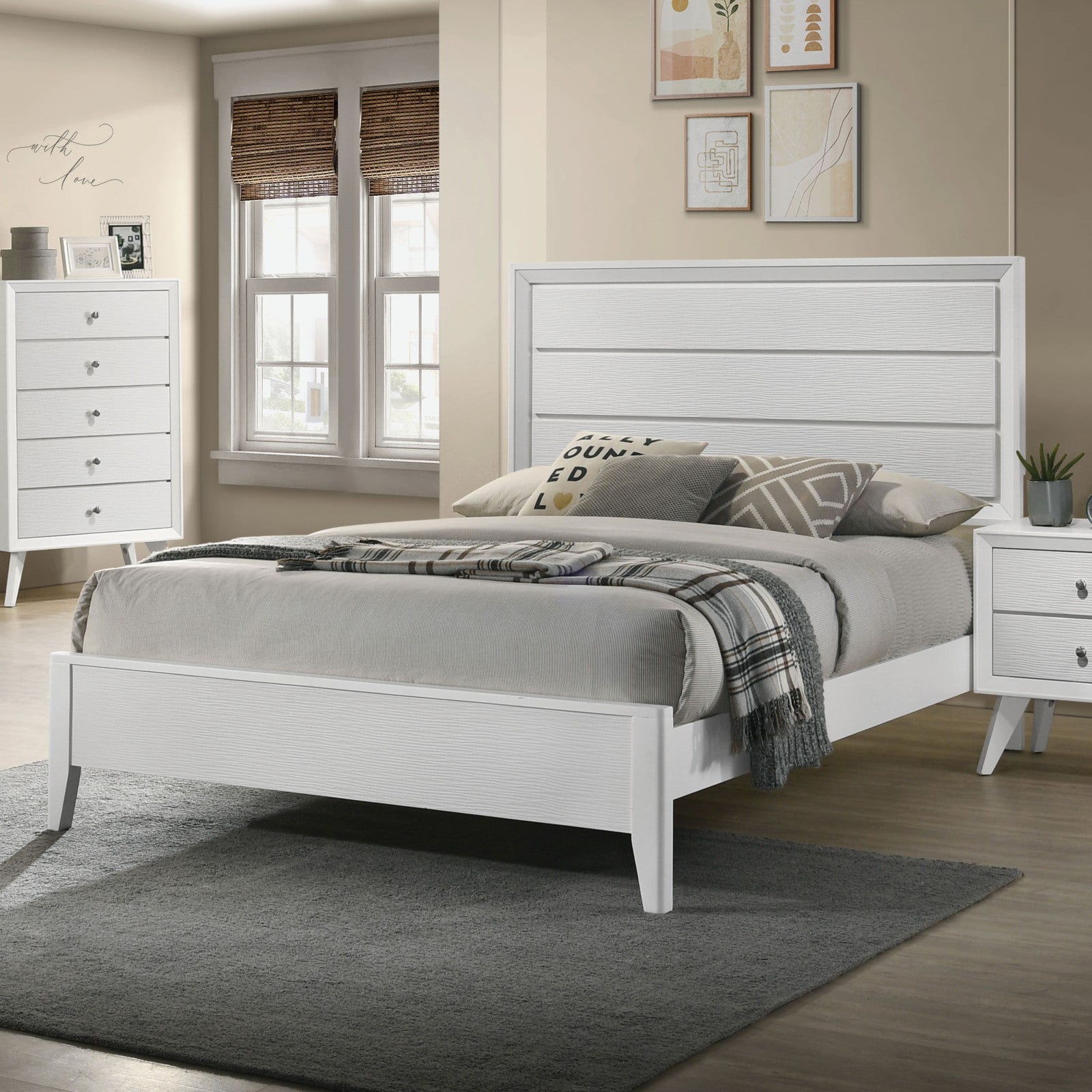 Dortmund White 5 Pc. Queen Bedroom Set w/ Chest