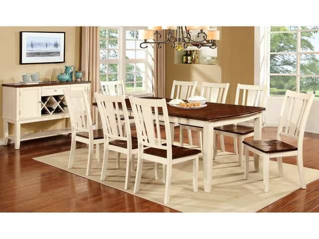 Dover Vintage White/Cherry Dining Table w/ 18" Leaf