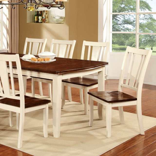 Dover Vintage White/Cherry Dining Table w/ 18" Leaf