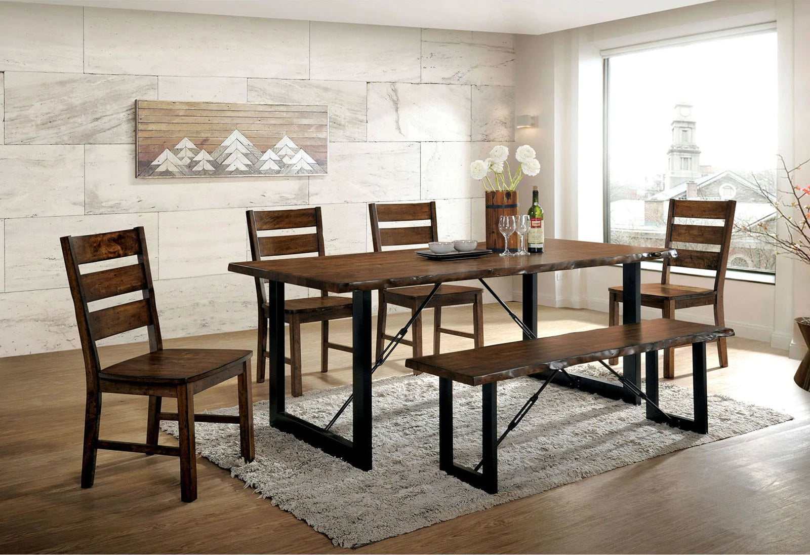 Dulce Walnut & Black Bench