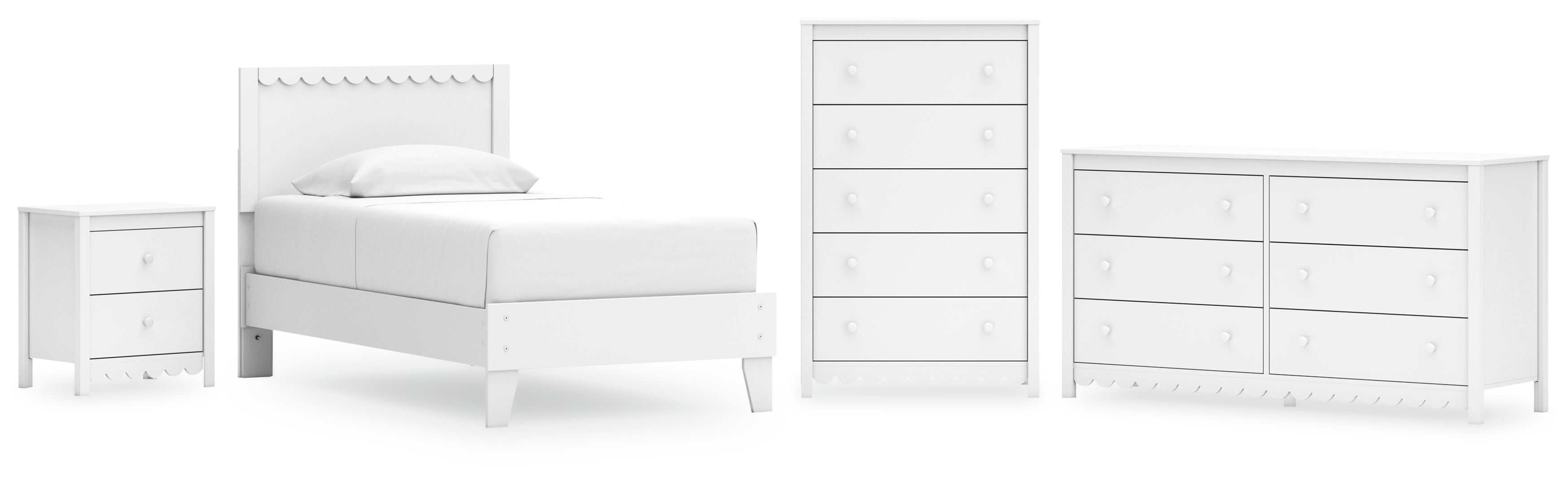 Hallityn White Platform Bedroom Set