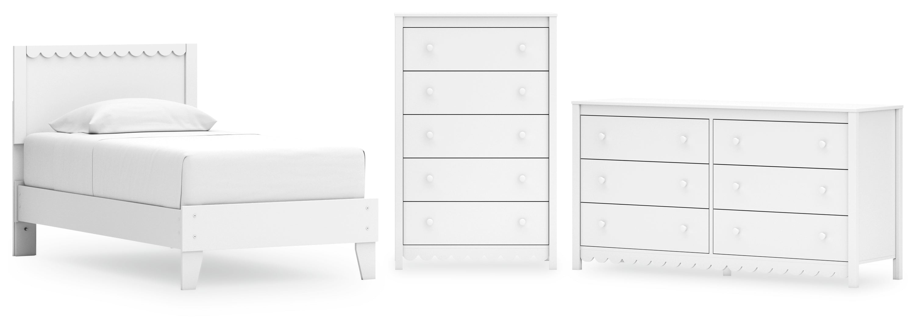 Hallityn White Platform Bedroom Set