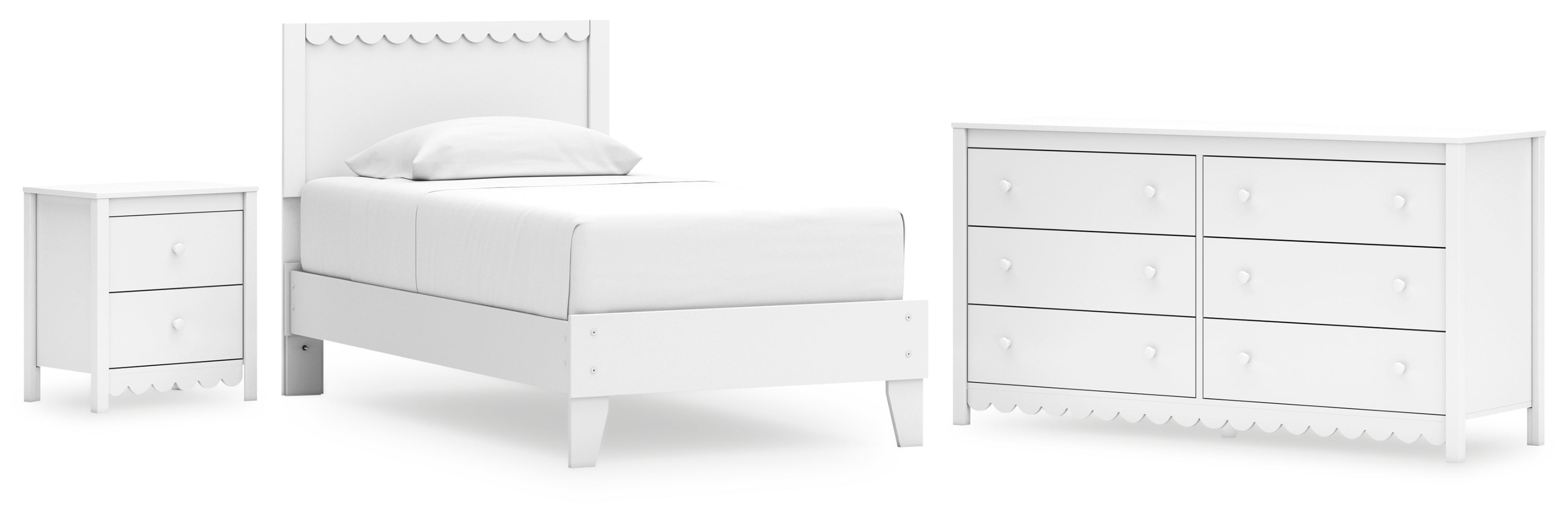 Hallityn White Platform Bedroom Set