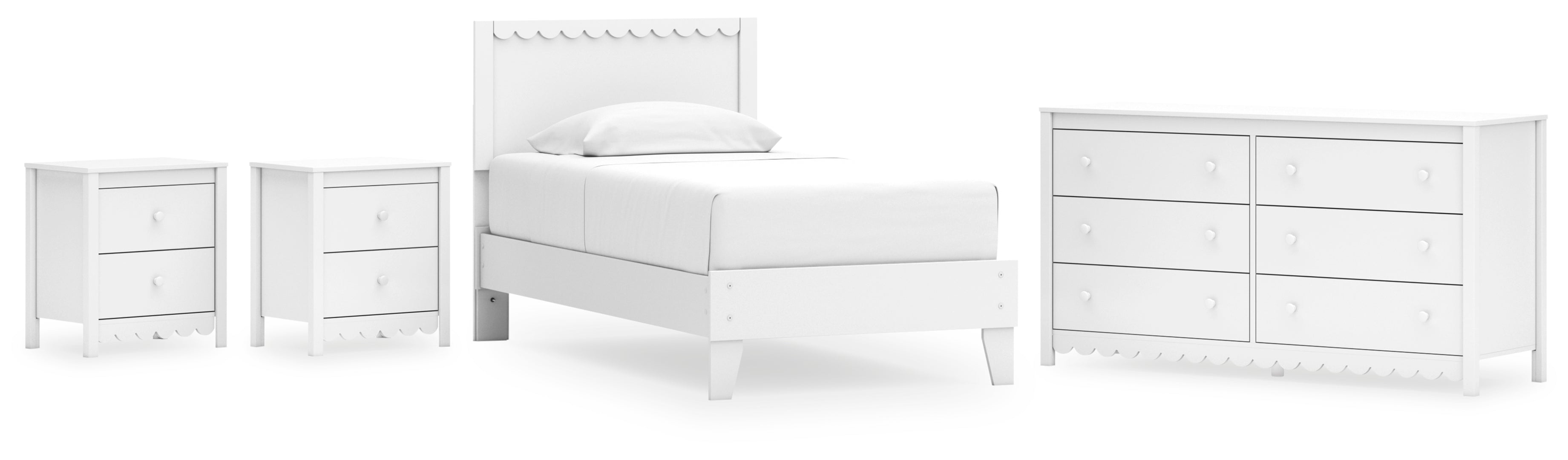 Hallityn White Platform Bedroom Set