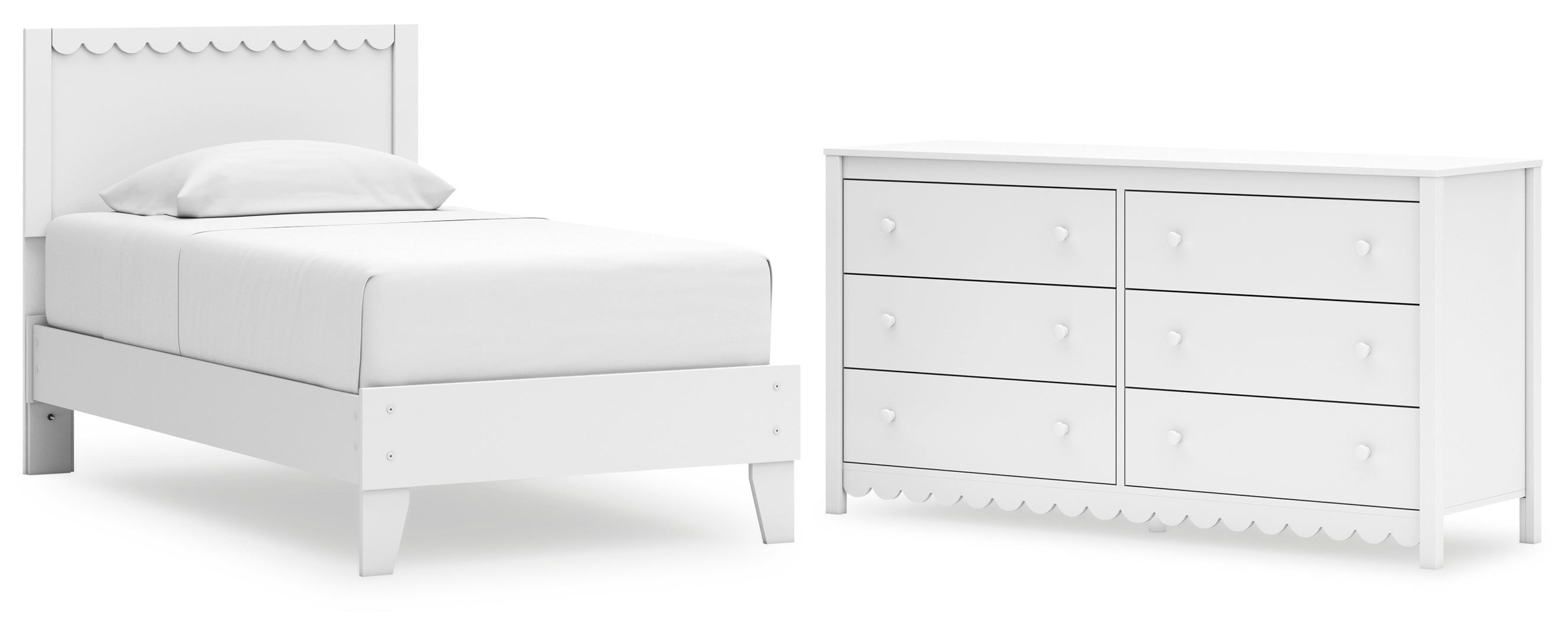 Hallityn White Platform Bedroom Set