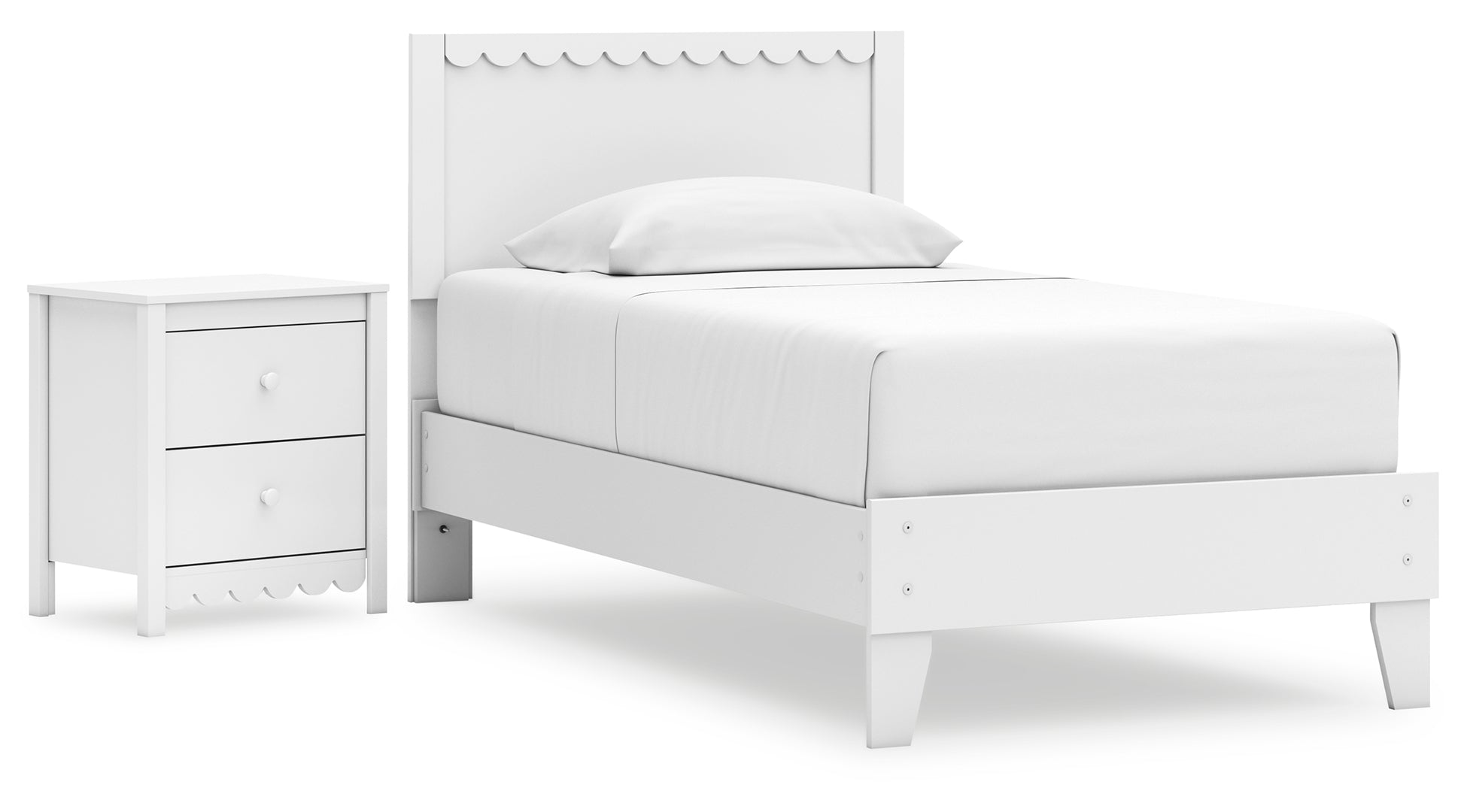 Hallityn White Platform Bedroom Set