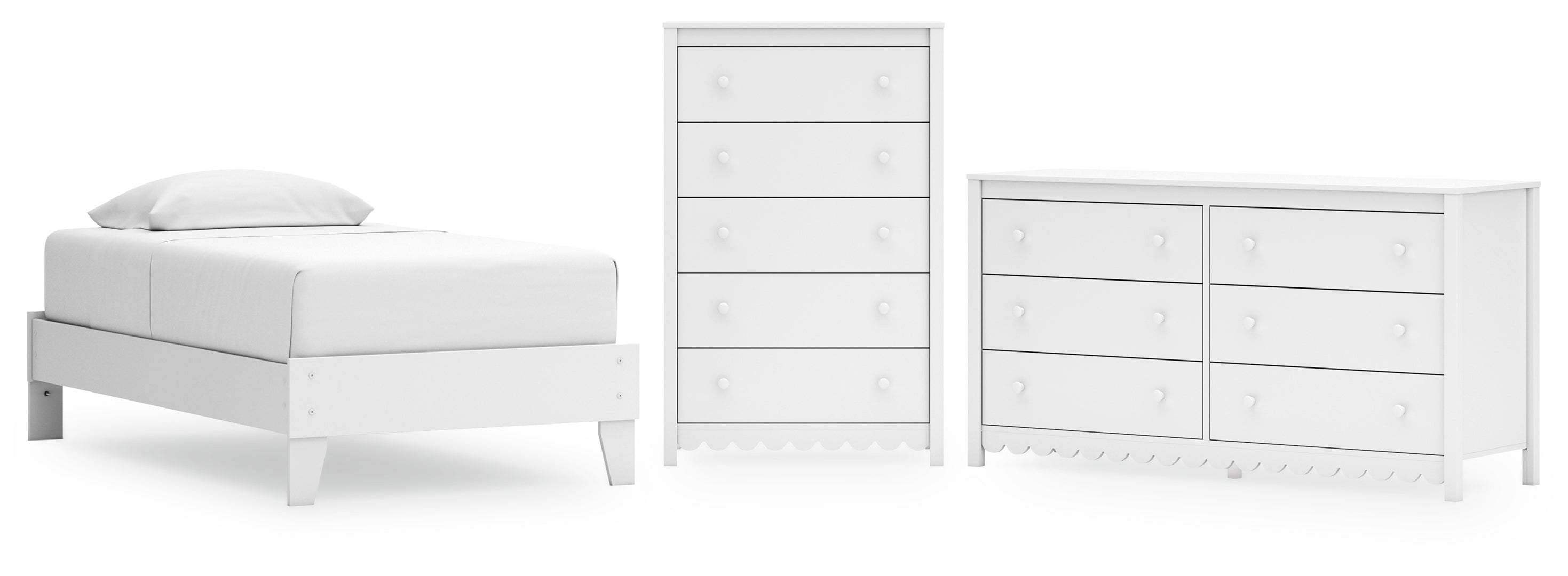 Hallityn White Platform Bedroom Set