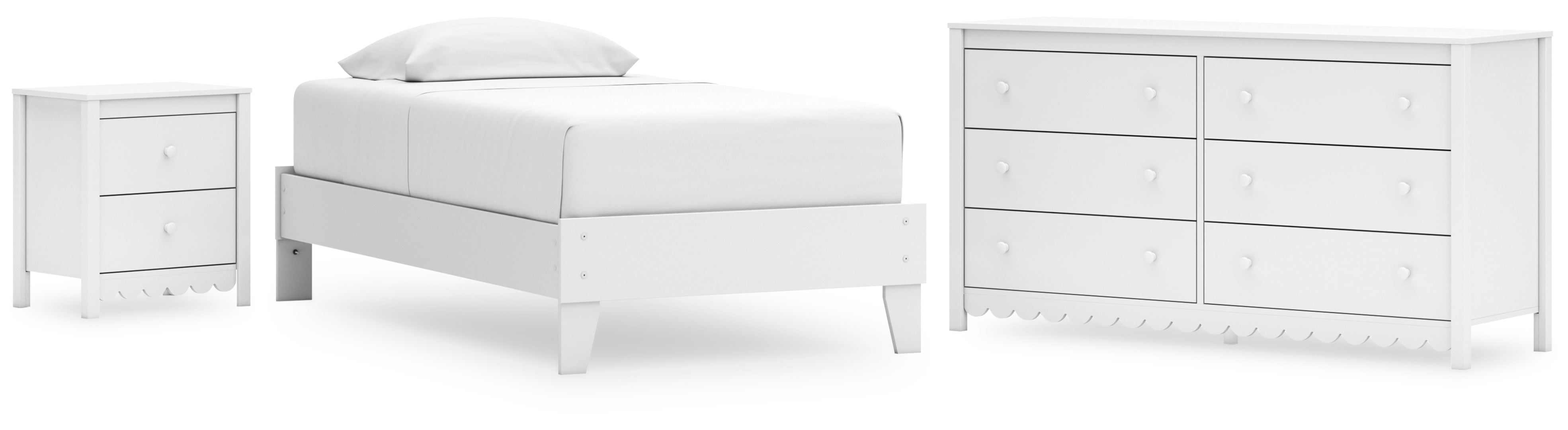 Hallityn White Platform Bedroom Set