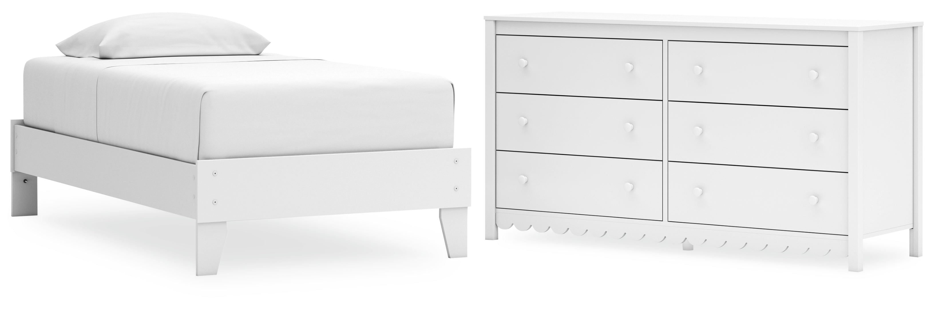 Hallityn White Platform Bedroom Set