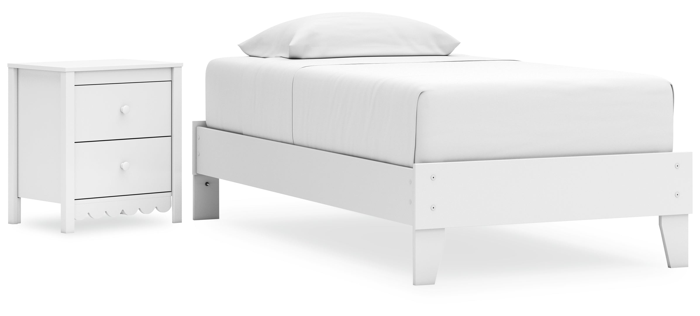 Hallityn White Platform Bedroom Set