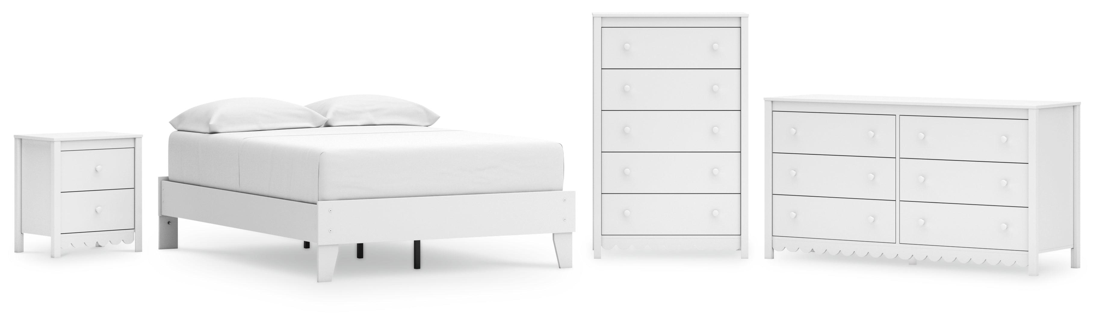 Hallityn White Platform Bedroom Set