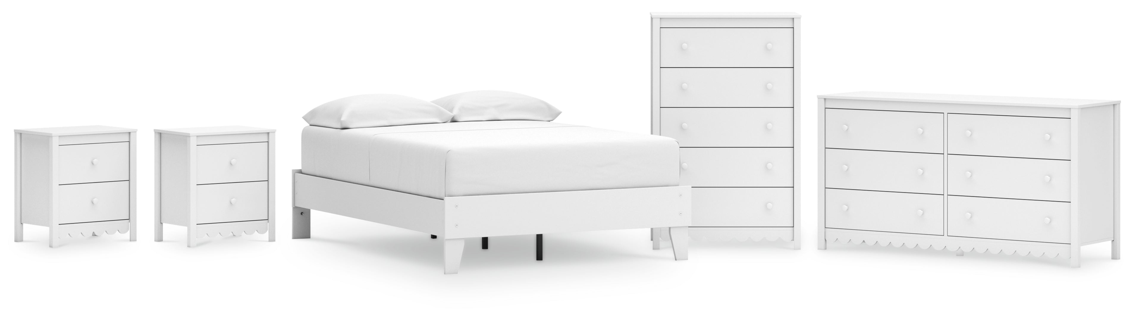 Hallityn White Platform Bedroom Set