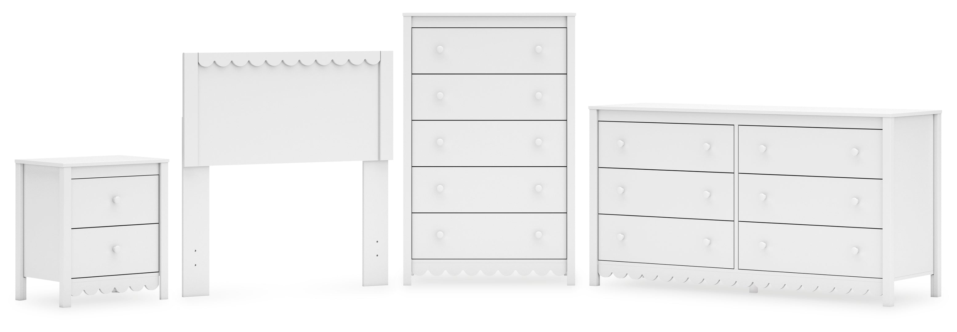 Hallityn White Platform Bedroom Set