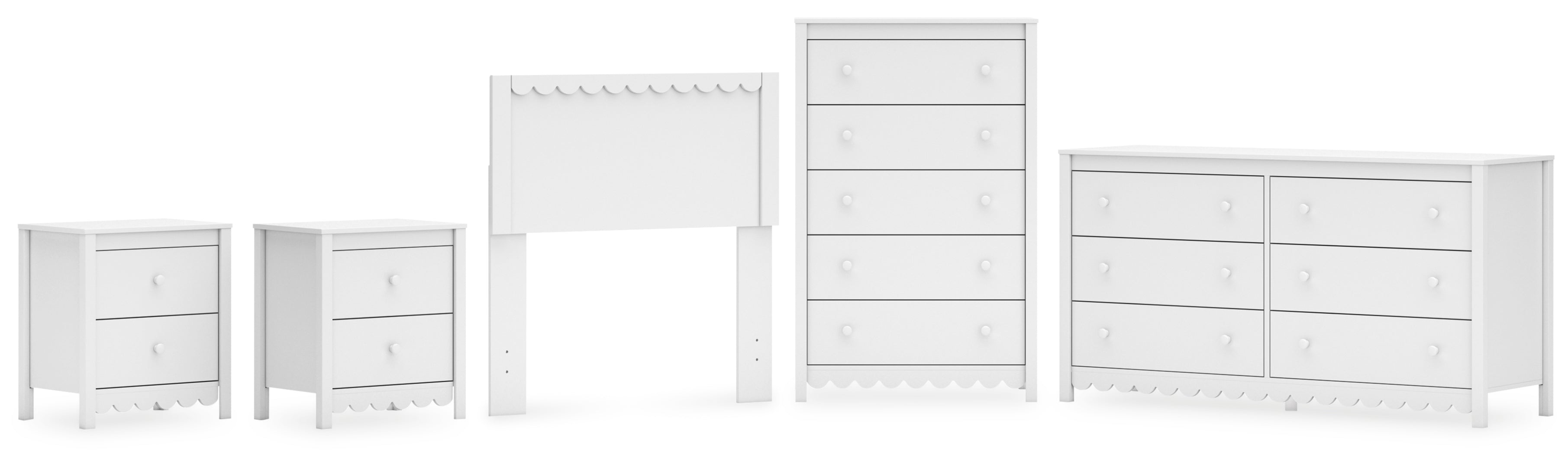 Hallityn White Platform Bedroom Set