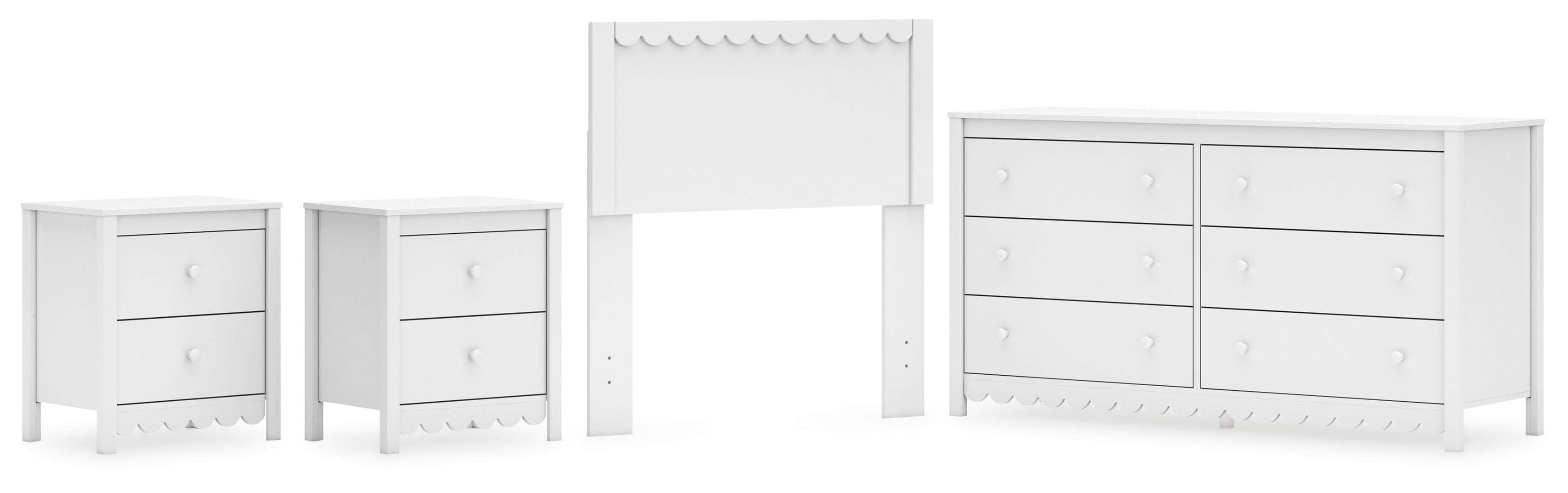 Hallityn White Platform Bedroom Set