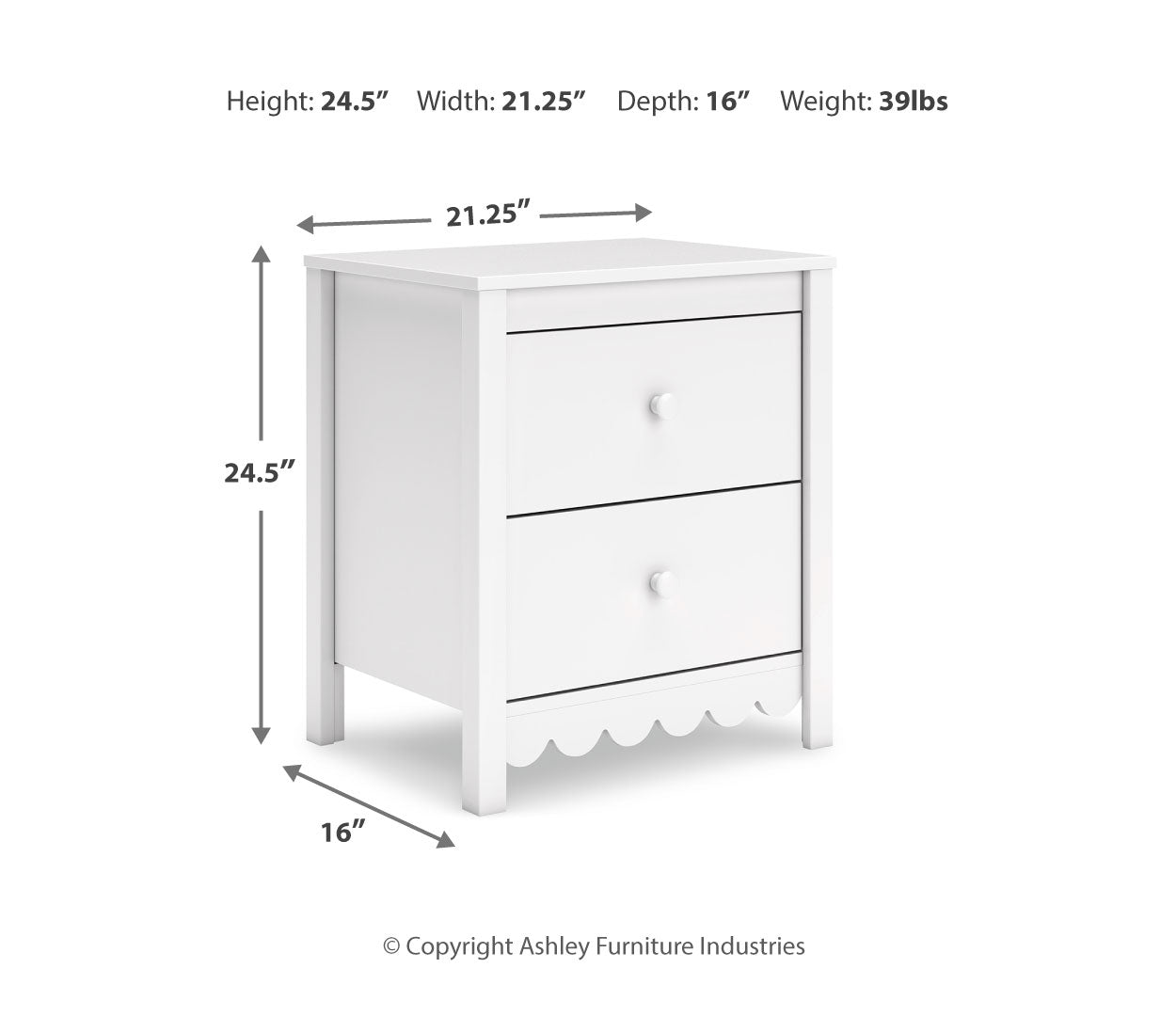 Hallityn Two Drawer Night Stand