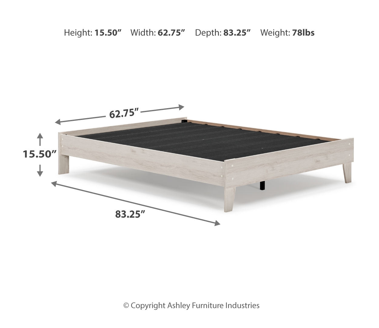 Socalle Bedroom Set Panel Platform Bed with Dresser and 2 Nightstands