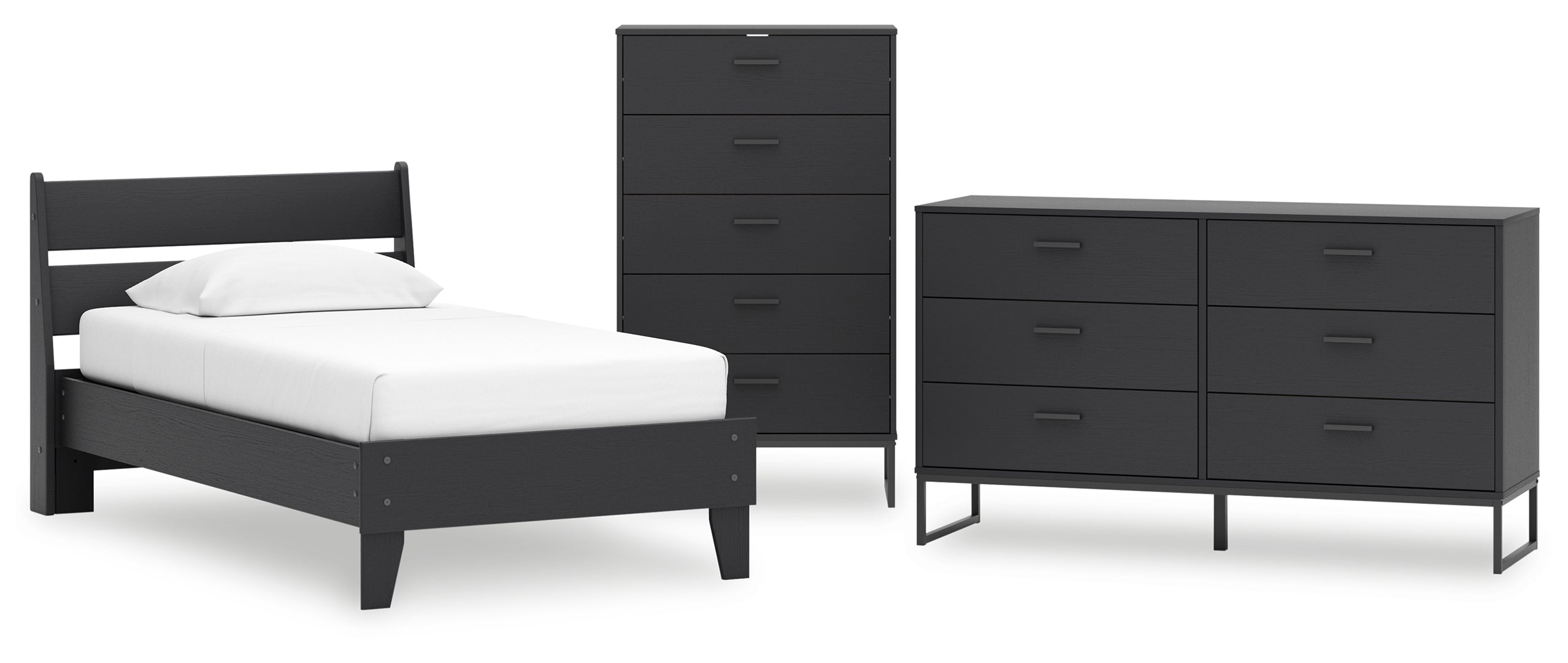 Socalle Twin Panel Headboard with Dresser and Nightstand