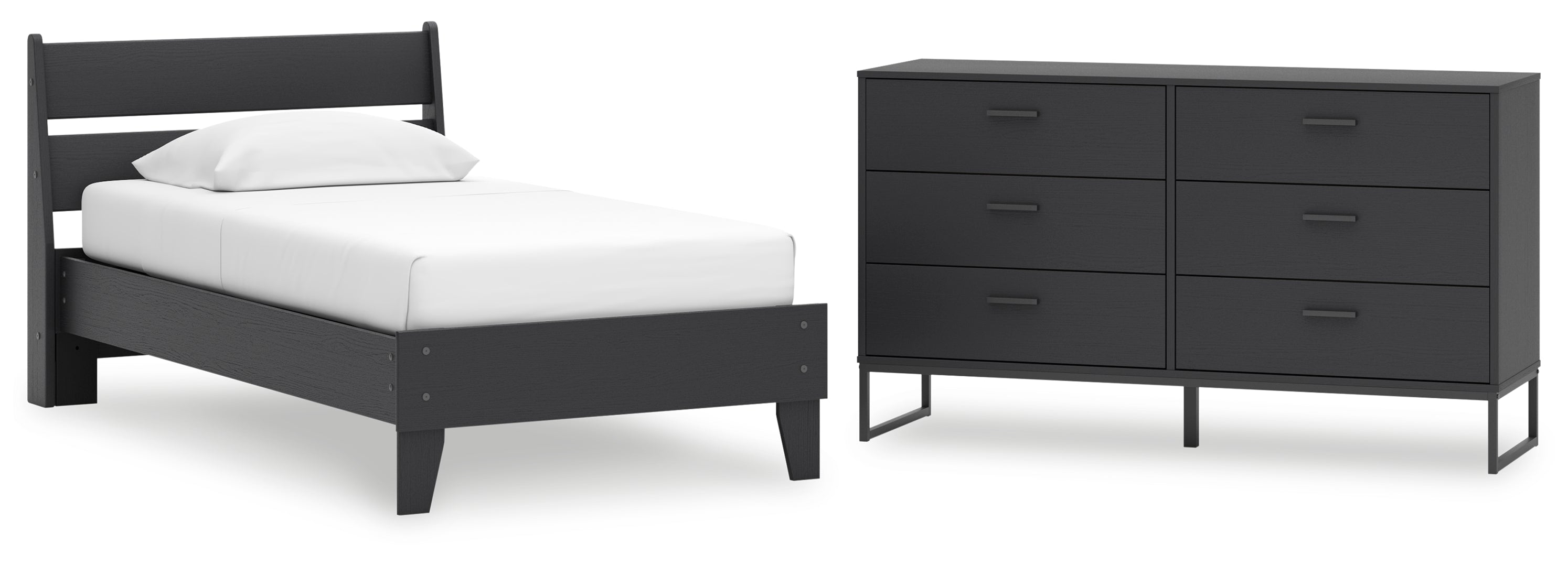 Socalle Twin Panel Headboard with Dresser and Nightstand