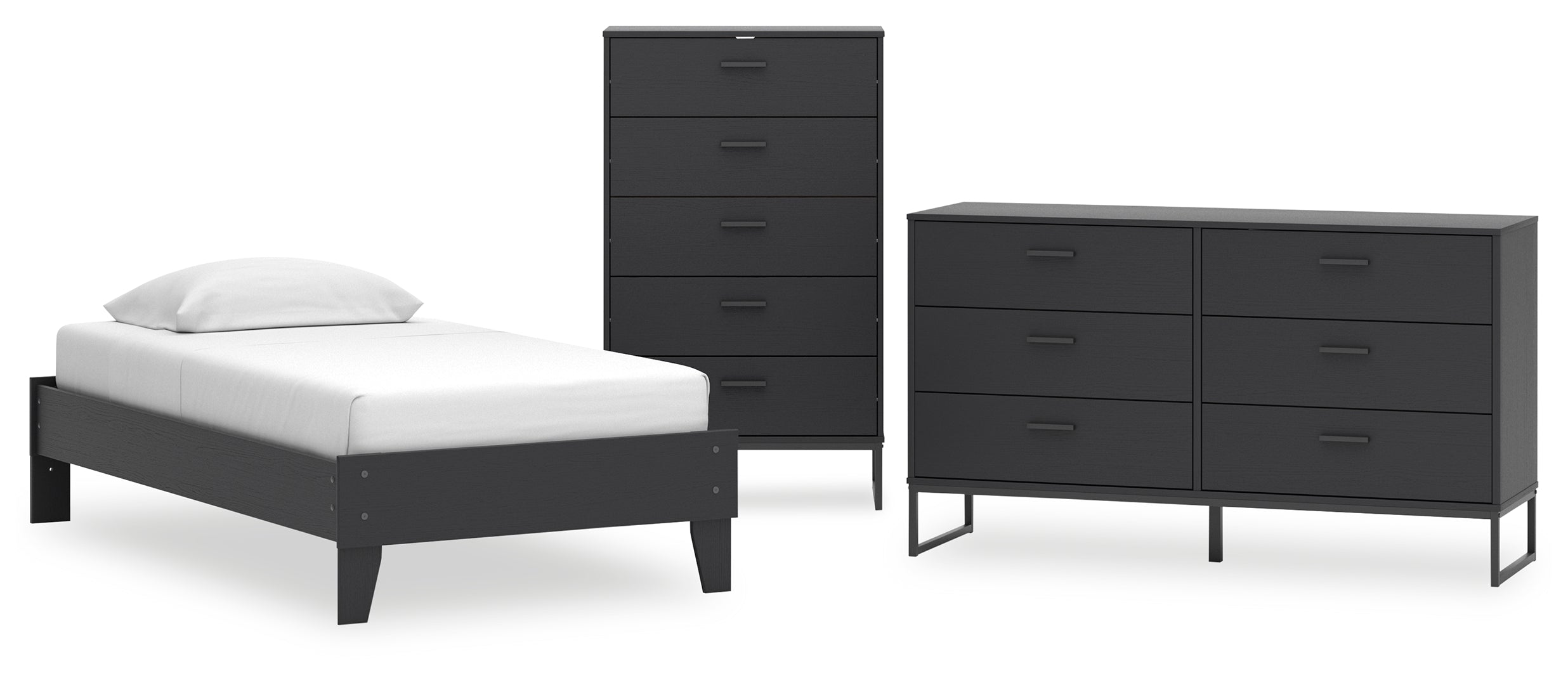 Socalle Twin Panel Headboard with Dresser and Nightstand