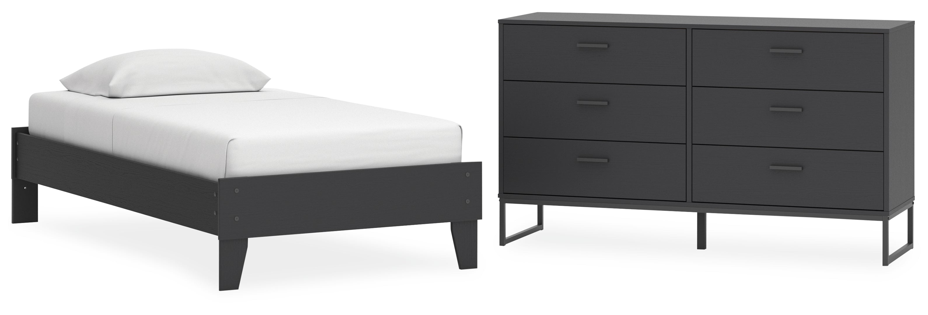 Socalle Twin Panel Headboard with Dresser and Nightstand