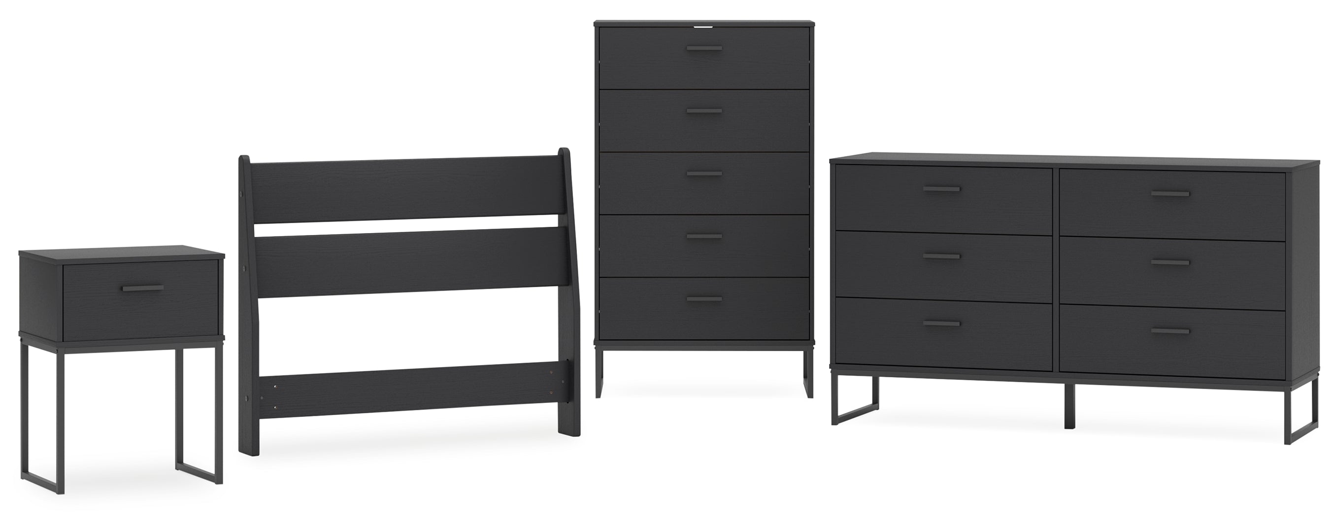 Socalle Twin Panel Headboard with Dresser and Nightstand