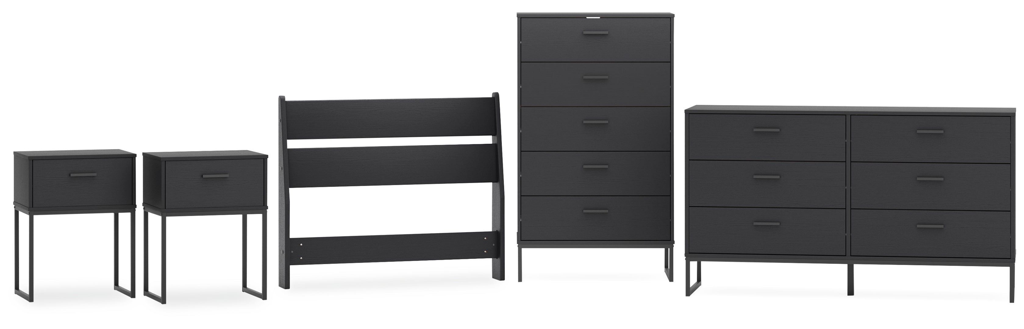 Socalle Twin Panel Headboard with Dresser and Nightstand