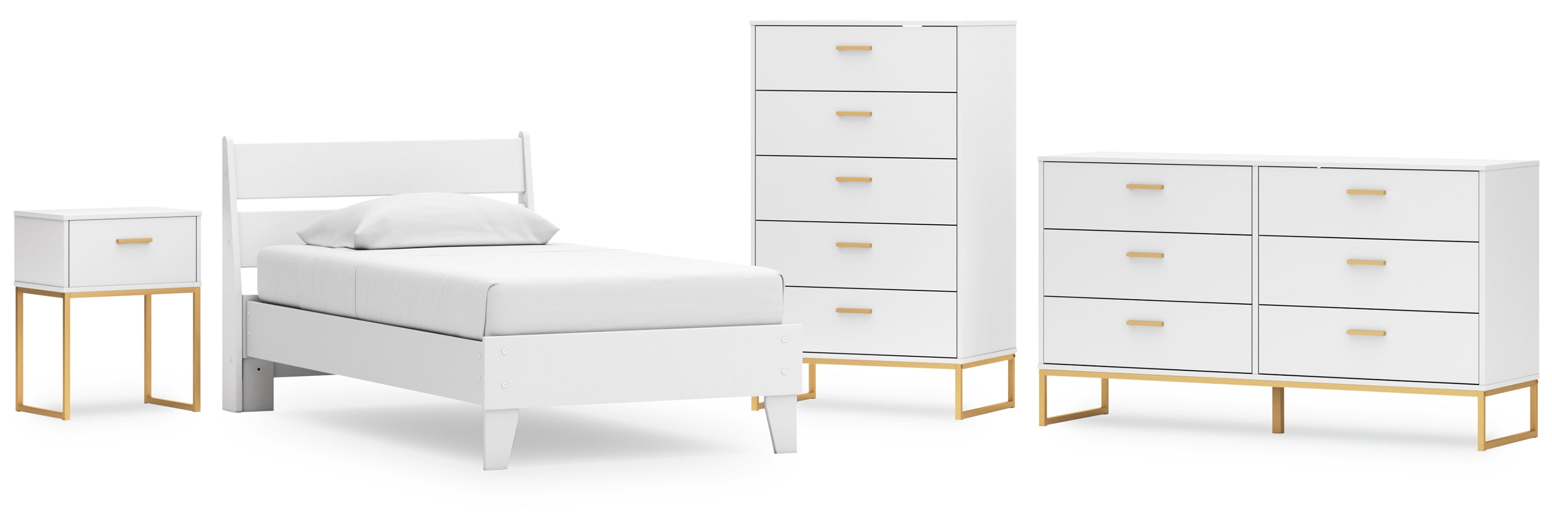 Socalle Twin Panel Headboard with Dresser and Nightstand