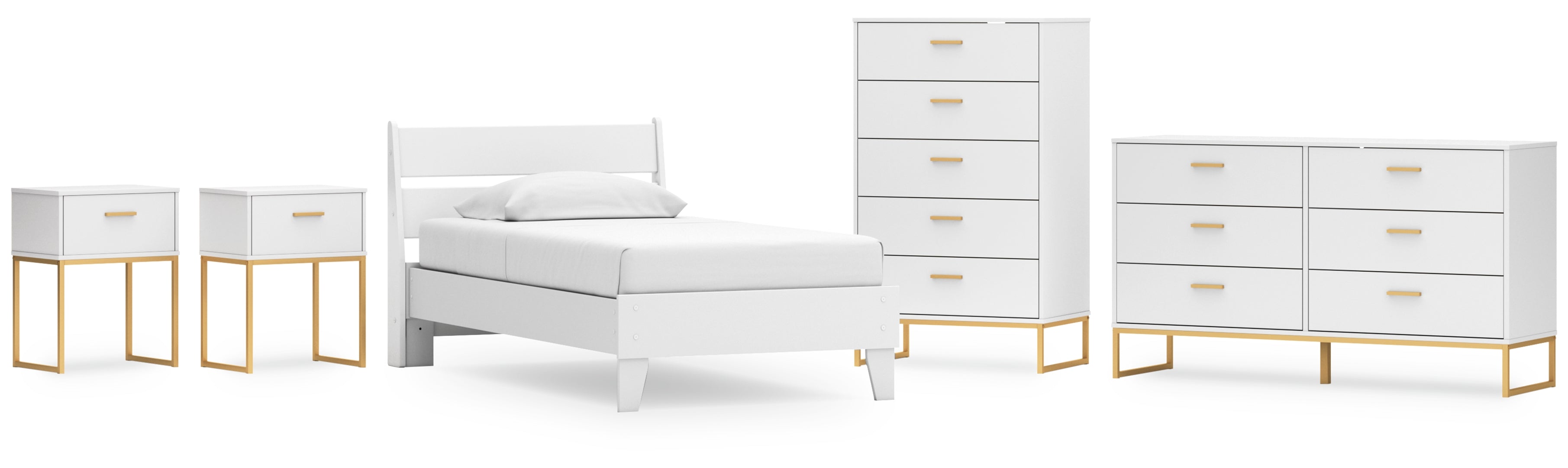 Socalle Twin Panel Headboard with Dresser and Nightstand