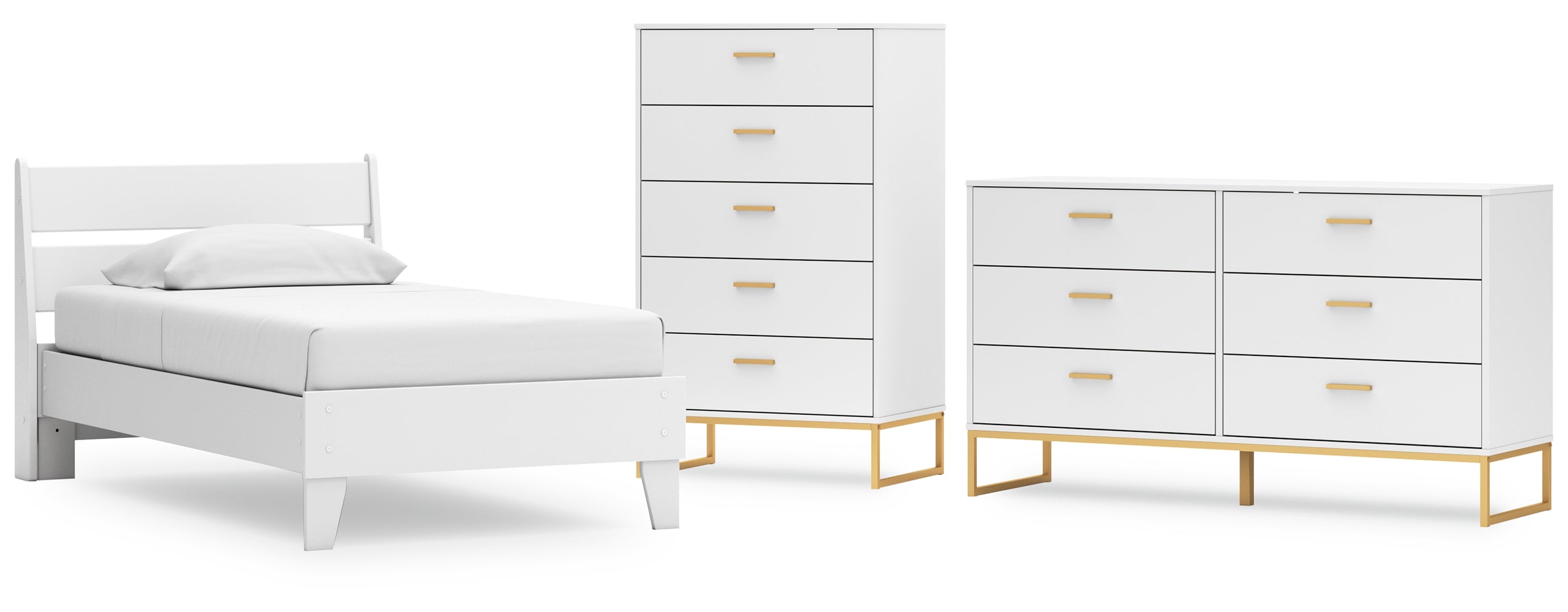 Socalle Twin Panel Headboard with Dresser and Nightstand